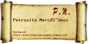 Petrovits Mercédesz névjegykártya